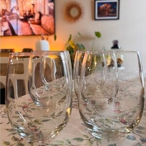 Anthropologie Stemless Wine Glass set of 6